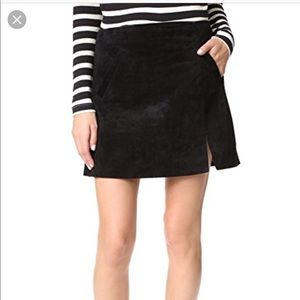 Blank NYC Denim Zip Suede Mini Skirt